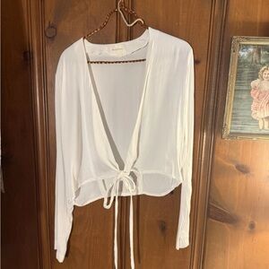 Paris Georgia White Tie-Front Blouse